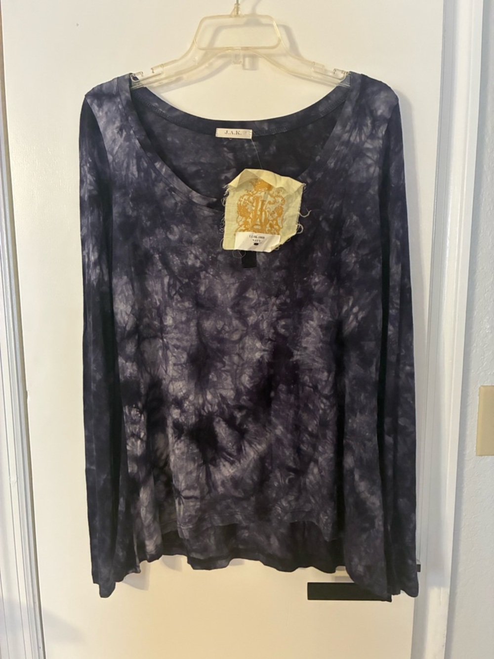 J.A.K. Women’s Navy & Purple Tie-Dye Long Sleeve Top